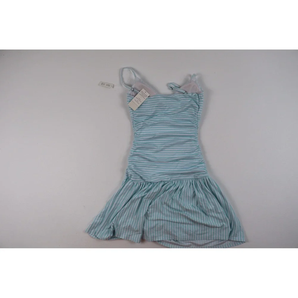 Hollister Mini Dress Ruched Bodycon Blue White Striped XS NWT